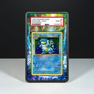 Blastoise 2/102 - Custodia con Artwork Esteso per Carte Gradate - Display Case Extended Artwork Pokearth