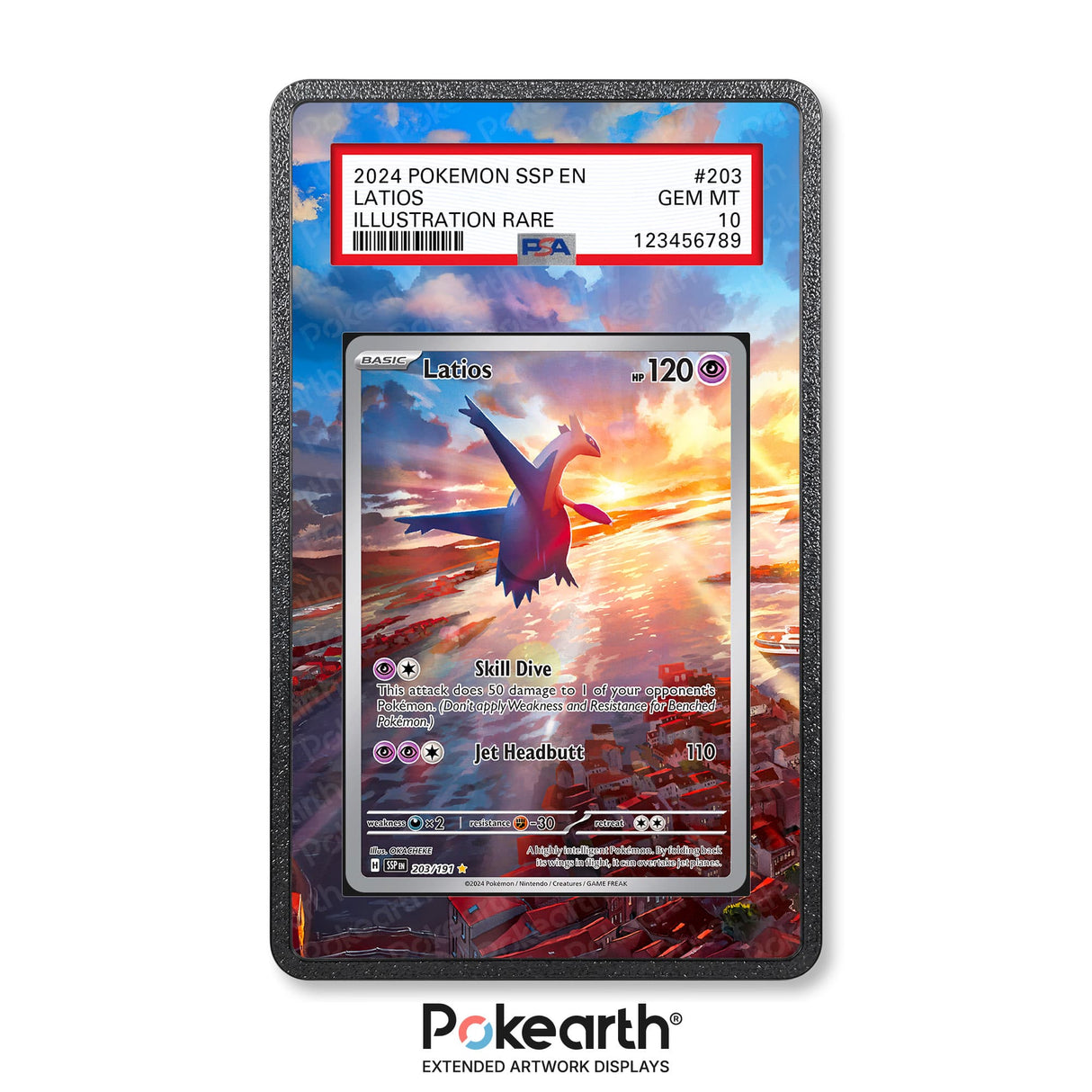 Latios 203/191 - Graded Card Extended Artwork Display Case - Display Case Extended Artwork Pokearth