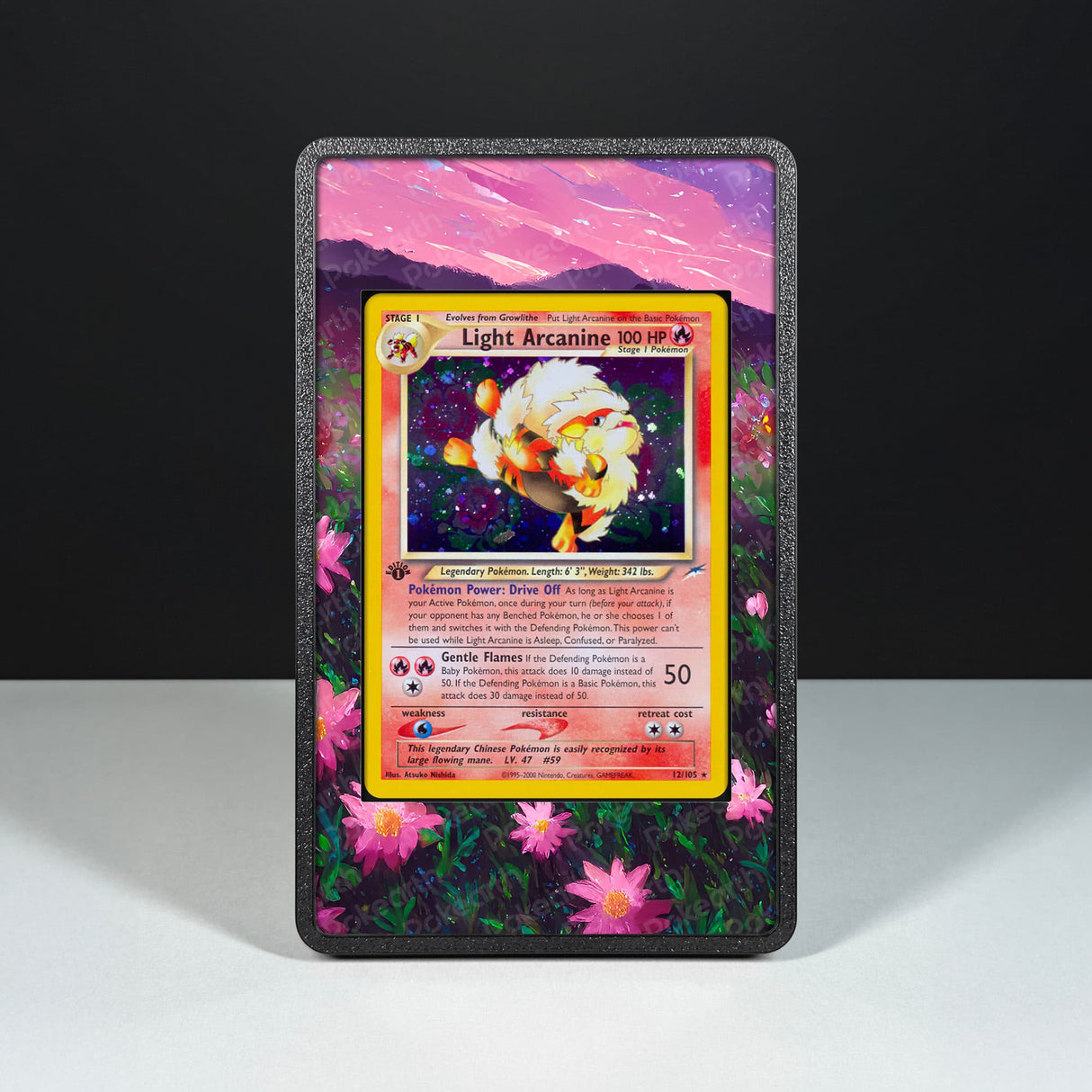 Light Arcanine 12/105 - Custodia con Artwork Esteso per Carte Pokémon - Display Case Extended Artwork Pokearth