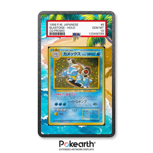 Blastoise No. 009 - CD Promo - Custodia con Artwork Esteso per Carte Gradate - Display Case Extended Artwork Pokearth