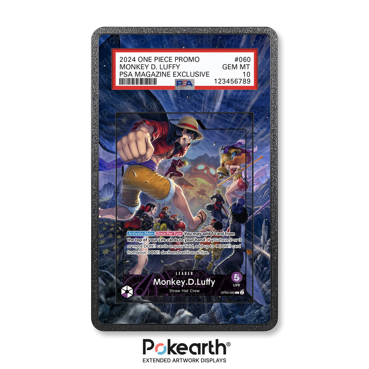 Monkey D. Luffy OP05-060 - Graded Card Extended Artwork Display Case - Display Case Extended Artwork Pokearth