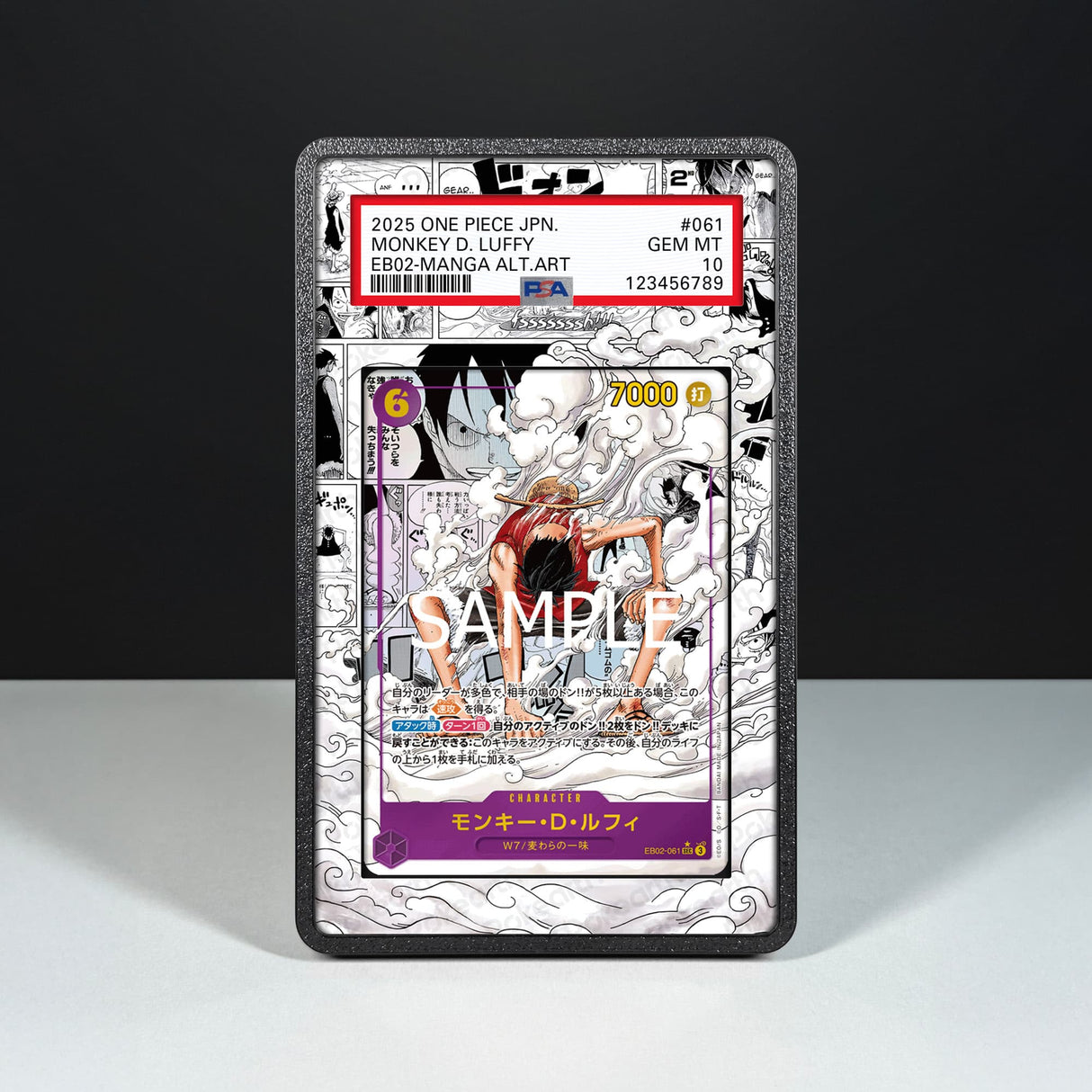 Monkey D. Luffy EB02-061 Manga - Graded Card Extended Artwork Display Case - Display Case Extended Artwork Pokearth