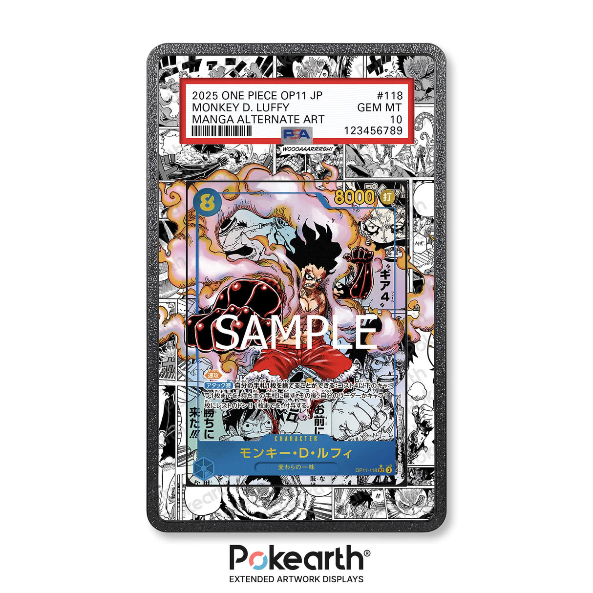Monkey D. Luffy OP11-118 Manga - Graded Card Extended Artwork Display Case - Display Case Extended Artwork Pokearth