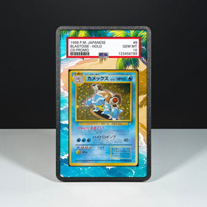 Blastoise No. 009 - CD Promo - Custodia con Artwork Esteso per Carte Gradate - Display Case Extended Artwork Pokearth