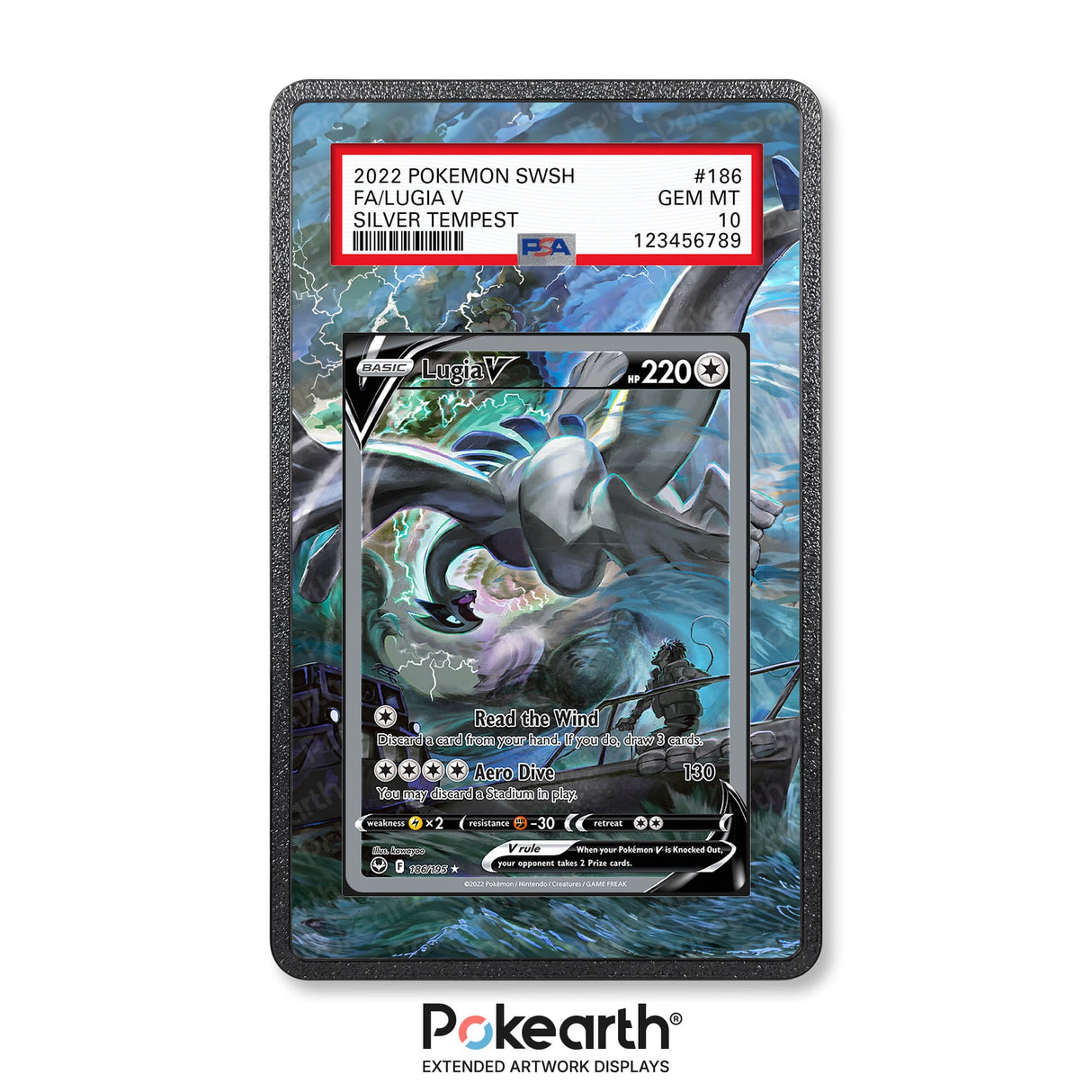 Lugia V 186/195 - Graded Card Extended Artwork Display Case - Display Case Extended Artwork Pokearth
