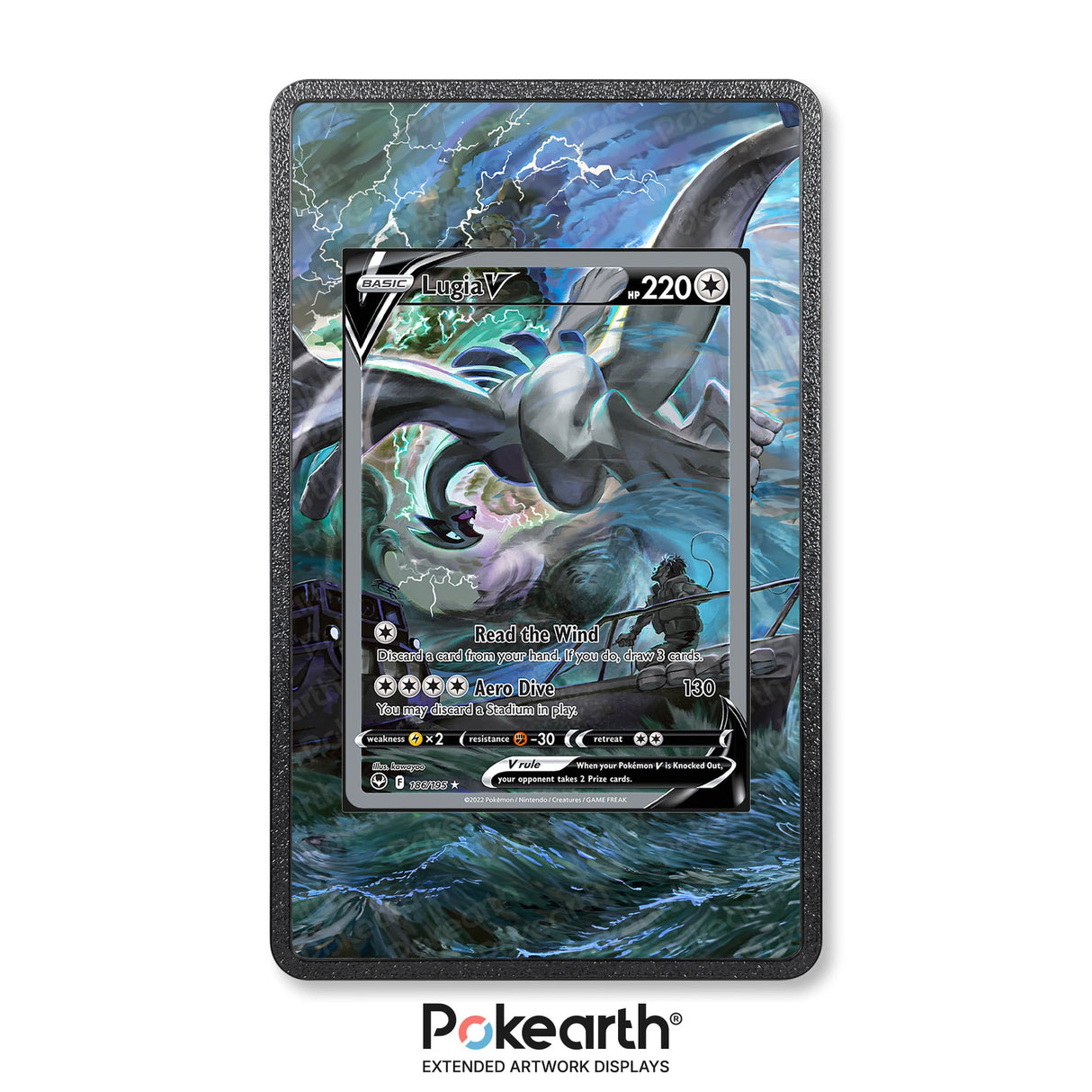 Lugia V 186/195 - Custodia con Artwork Esteso per Carte Pokémon - Display Case Extended Artwork Pokearth