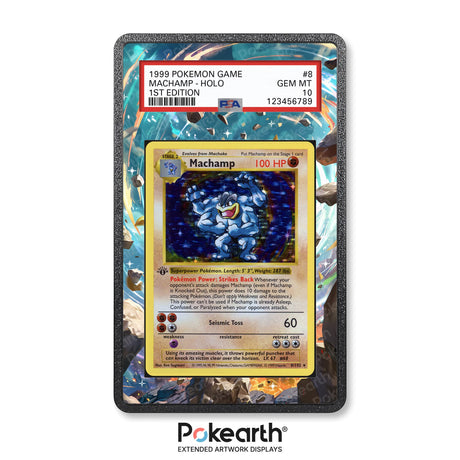 Machamp 8/102 - Graded Card Extended Artwork Display Case - Display Case Extended Artwork Pokearth