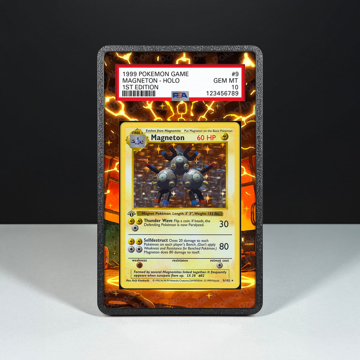 Magneton 9/102 - Graded Card Extended Artwork Display Case - Display Case Extended Artwork Pokearth