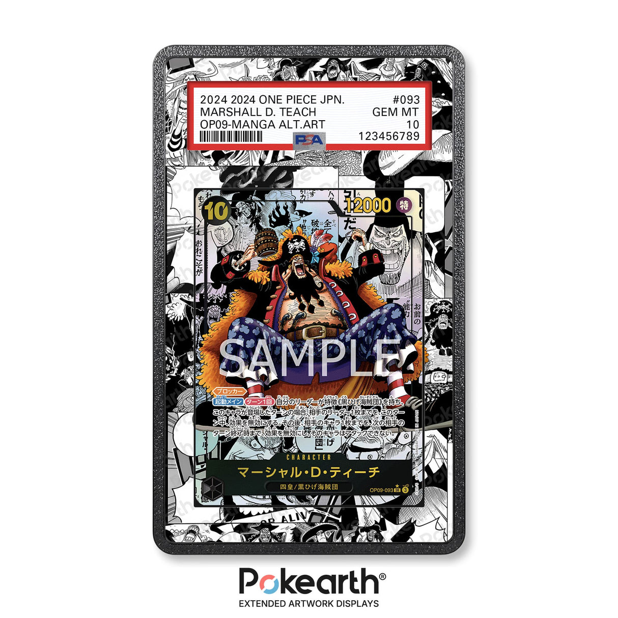 Marshall D. Teach OP09-093 Manga - Graded Card Extended Artwork Display Case - Display Case Extended Artwork Pokearth