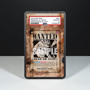 Marshall D. Teach OP09-093 Wanted - Graded Card Extended Artwork Display Case - Display Case Extended Artwork Pokearth