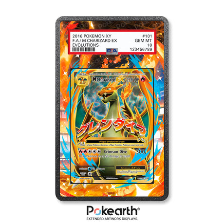 M Charizard EX 101/108 - Graded Card Extended Artwork Display Case - Display Case Extended Artwork Pokearth