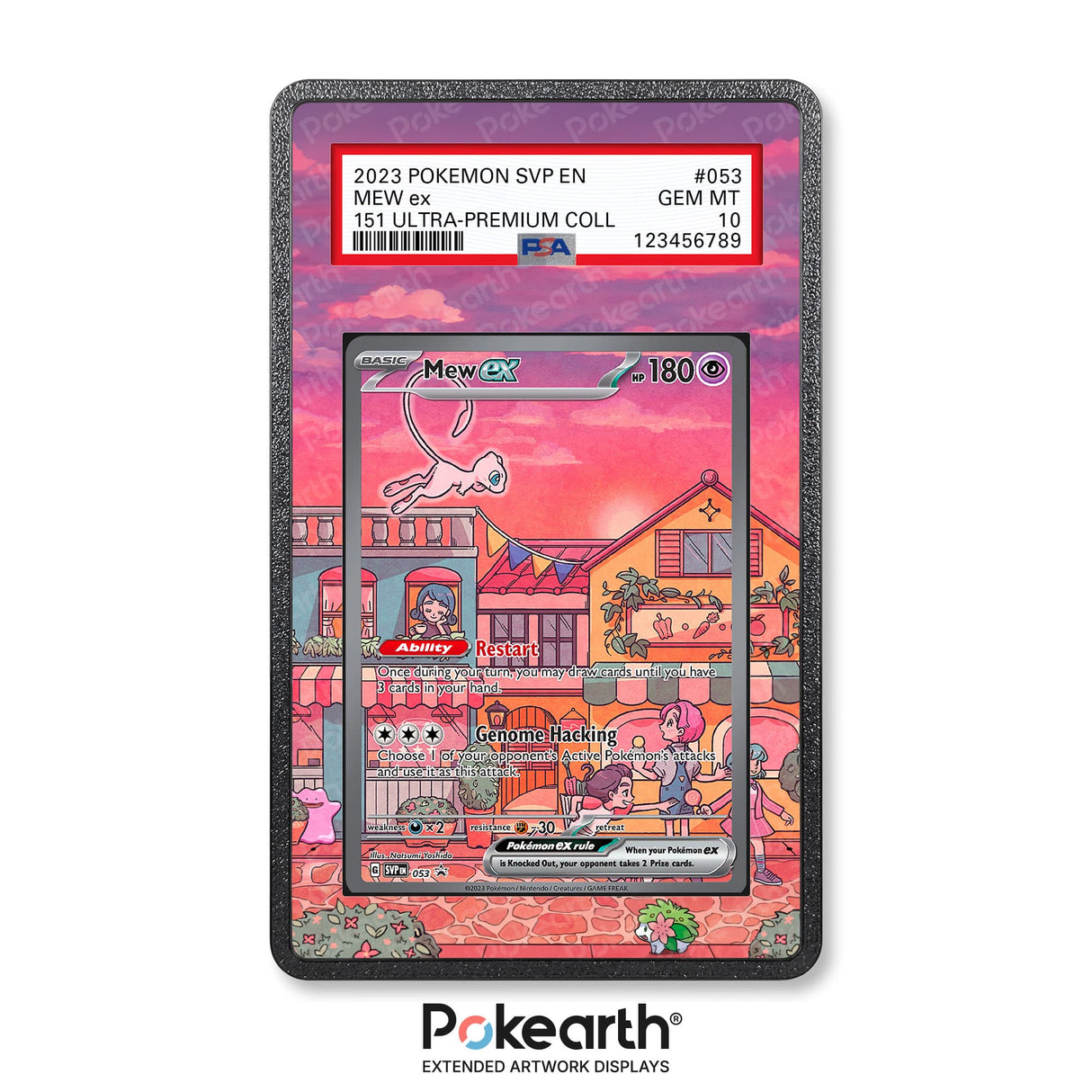 Mew ex SVP 053 - Graded Card Extended Artwork Display Case - Display Case Extended Artwork Pokearth