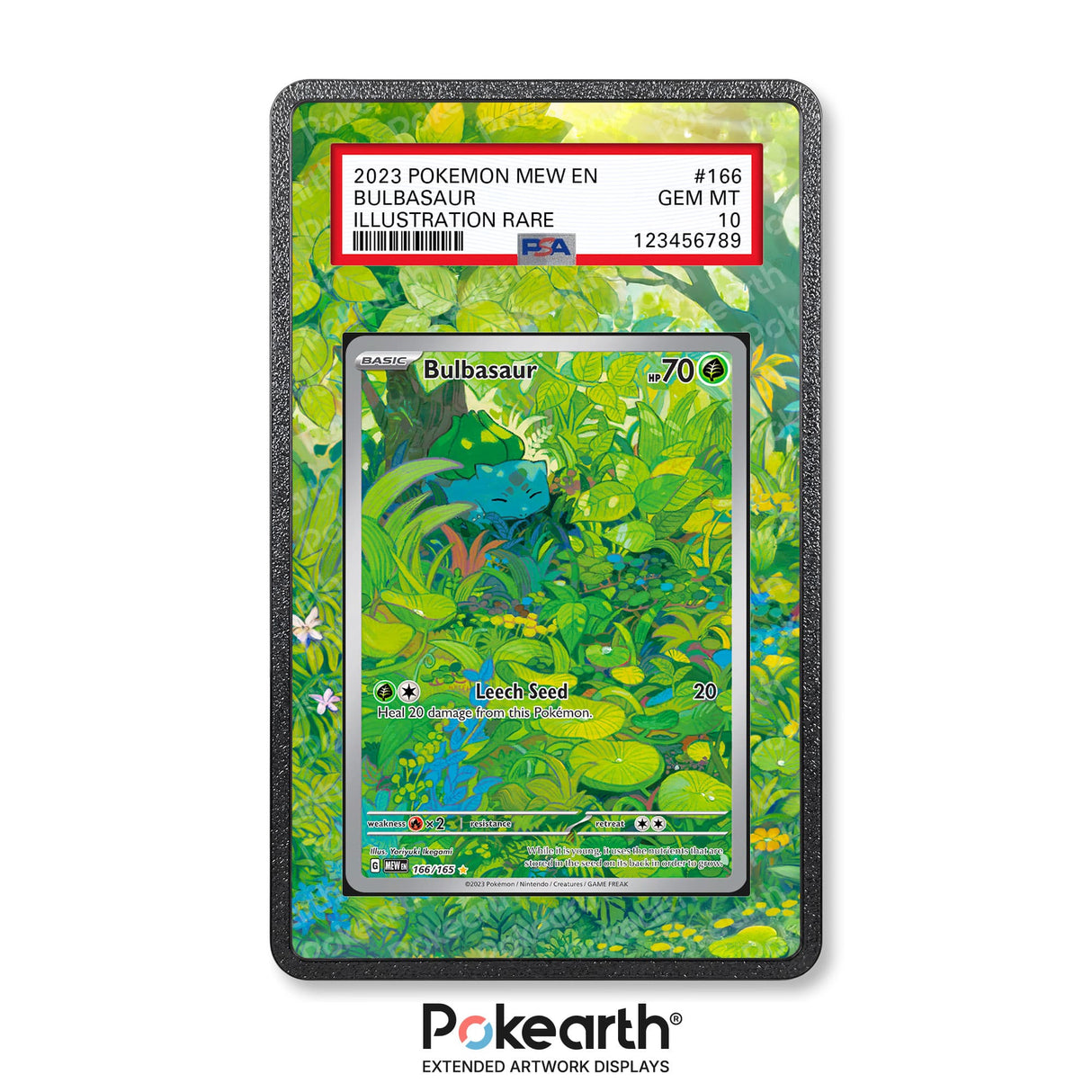 Bulbasaur 166/165 - Graded Card Extended Artwork Display Case - Display Case Extended Artwork Pokearth