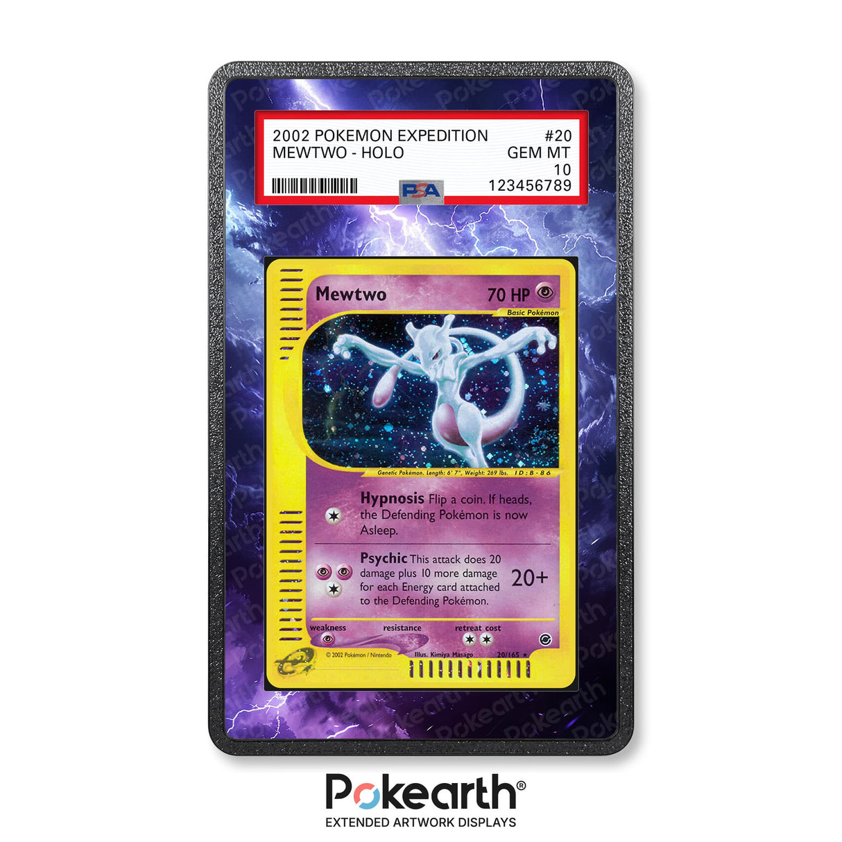 Mewtwo 20/165 - Graded Card Extended Artwork Display Case - Display Case Extended Artwork Pokearth