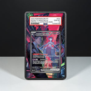 Rocket's Mewtwo ex 231/182 - Graded Card Extended Artwork Display Case - Display Case Extended Artwork Pokearth