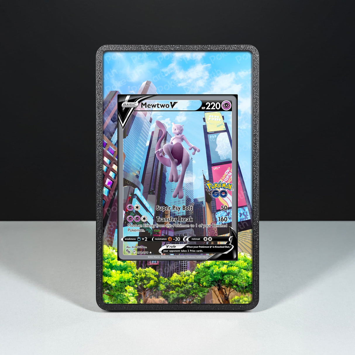 Mewtwo V 072/078 - Custodia con Artwork Esteso per Carte Pokémon - Display Case Extended Artwork Pokearth