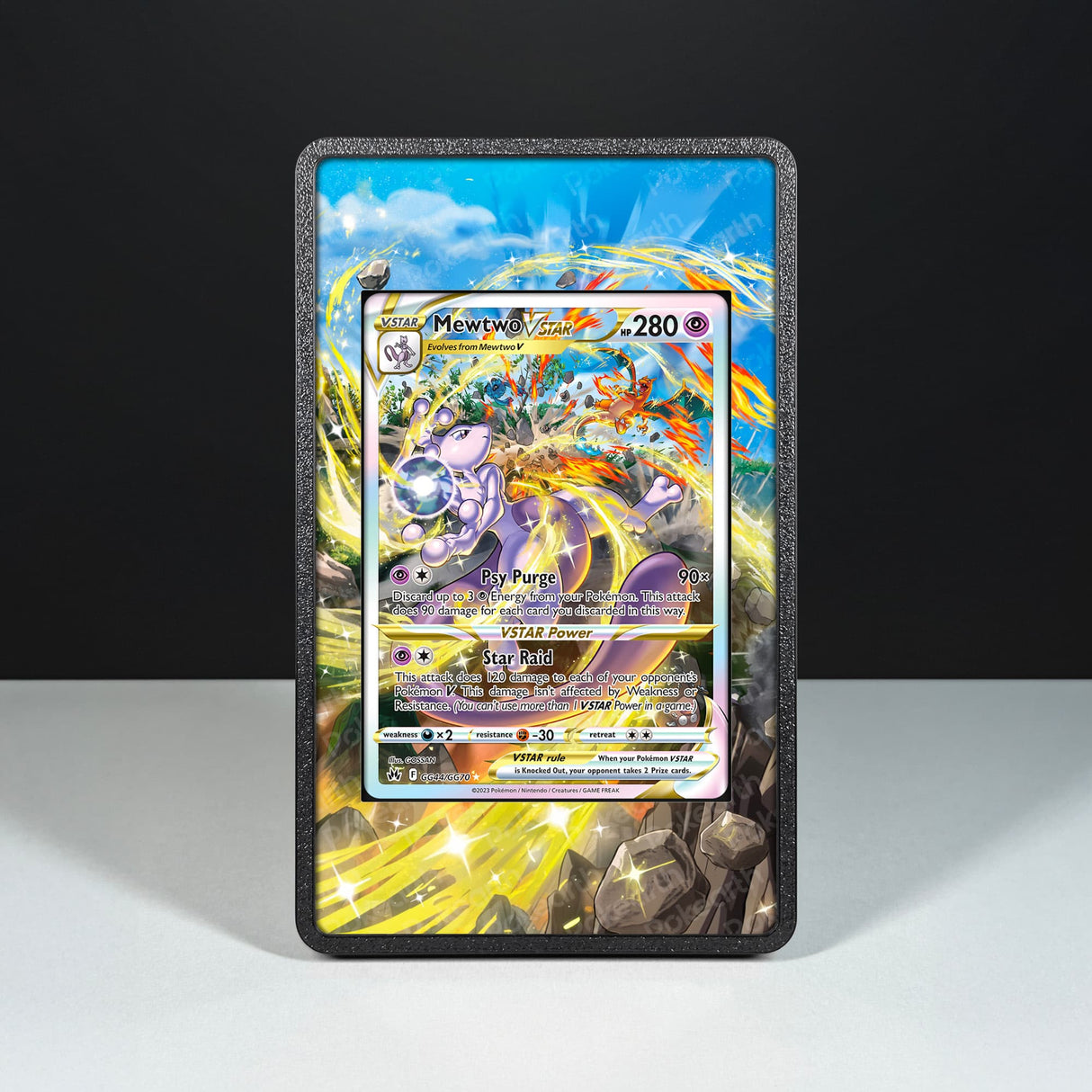 Mewtwo V ASTRO GG44/GG70 - Custodia con Artwork Esteso per Carte Pokémon - Display Case Extended Artwork Pokearth
