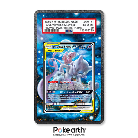 Mewtwo & Mew GX SM191 - Graded Card Extended Artwork Display Case - Display Case Extended Artwork Pokearth