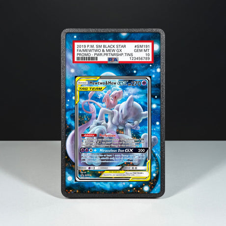 Mewtwo & Mew GX SM191 - Graded Card Extended Artwork Display Case - Display Case Extended Artwork Pokearth