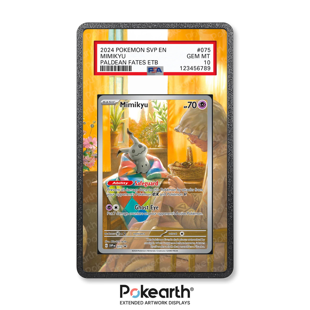 Mimikyu SVP 075 - Graded Card Extended Artwork Display Case - Display Case Extended Artwork Pokearth