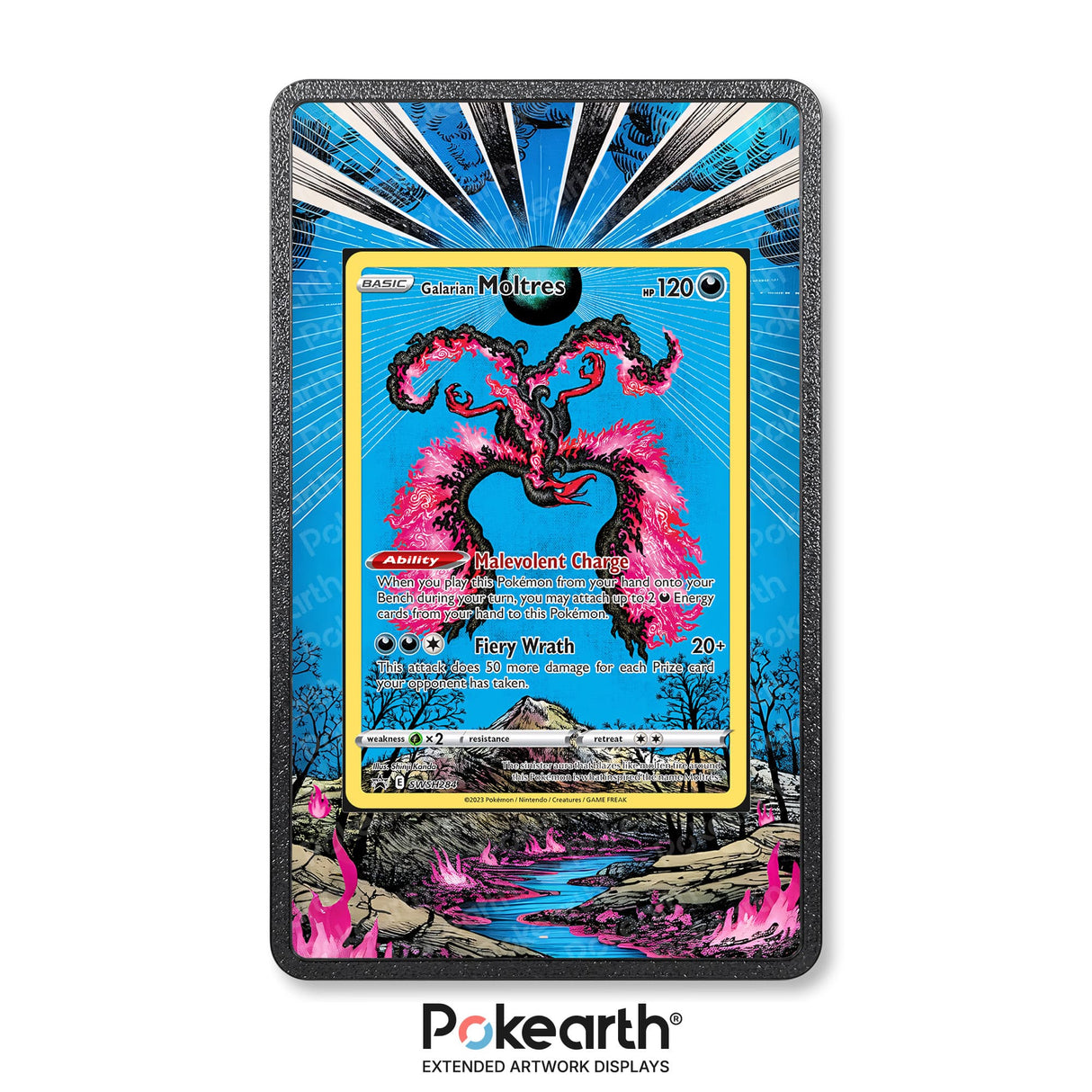Moltres di Galar SWSH 284 - Custodia con Artwork Esteso per Carte Pokémon - Display Case Extended Artwork Pokearth