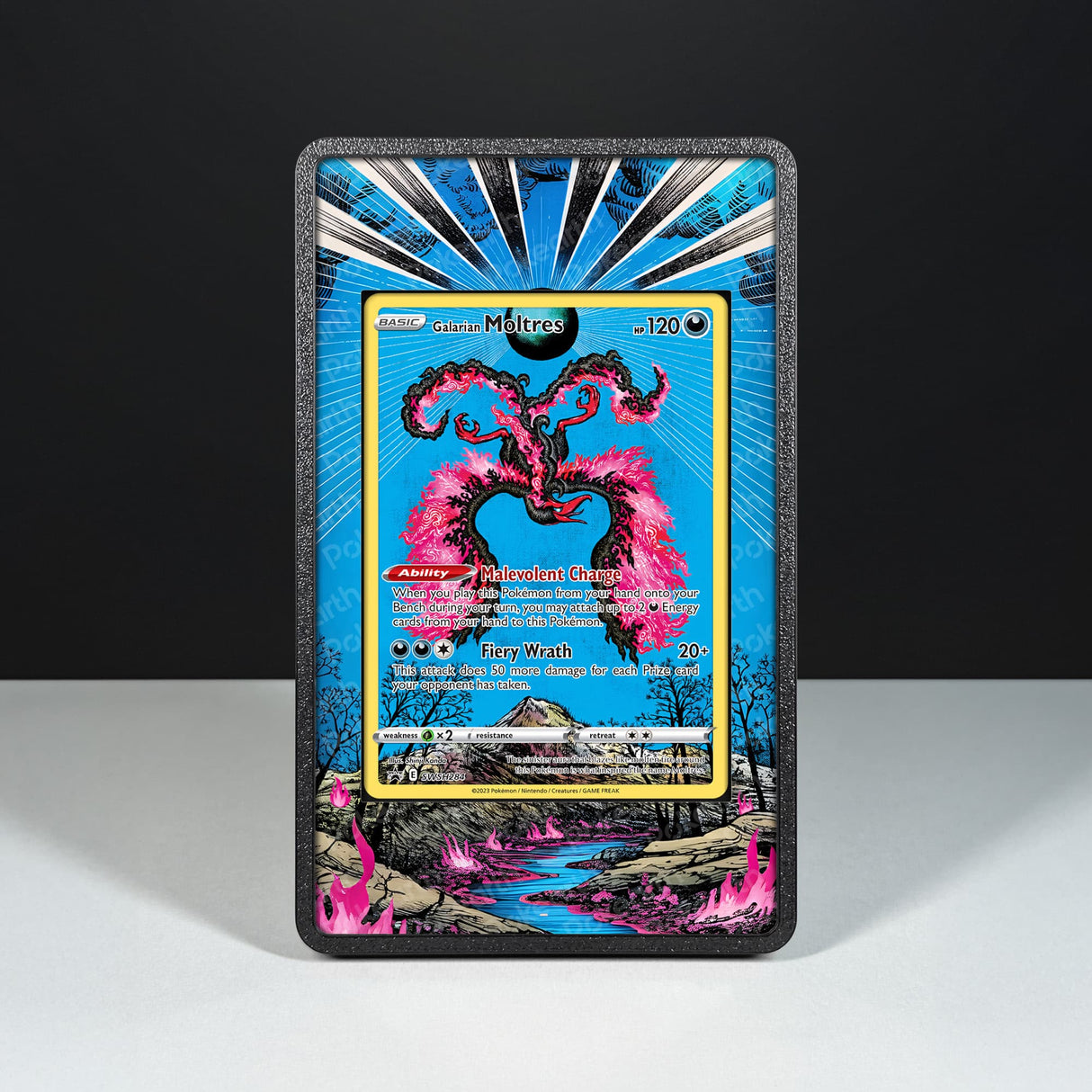 Moltres di Galar SWSH 284 - Custodia con Artwork Esteso per Carte Pokémon - Display Case Extended Artwork Pokearth