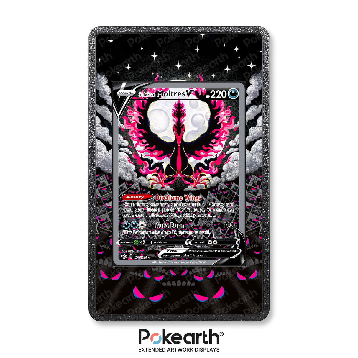 Moltres di Galar V 177/198 - Custodia con Artwork Esteso per Carte Pokémon - Display Case Extended Artwork Pokearth