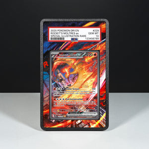 Rocket's Moltres ex 229/182 - Graded Card Extended Artwork Display Case - Display Case Extended Artwork Pokearth