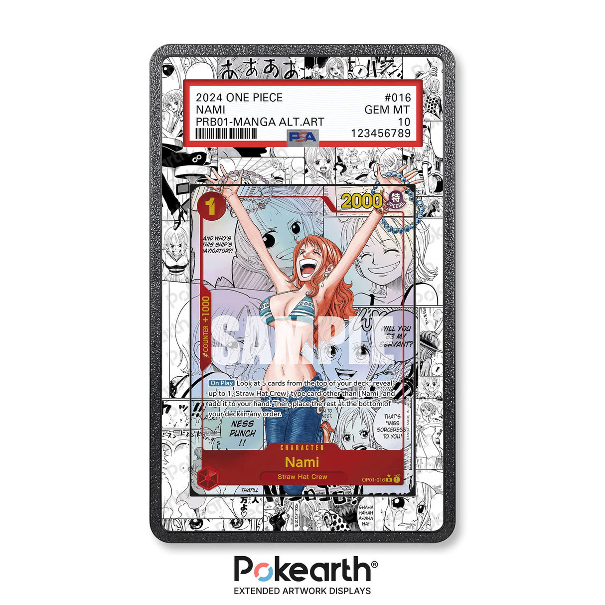 Nami OP01-016 Manga - Graded Card Extended Artwork Display Case - Display Case Extended Artwork Pokearth