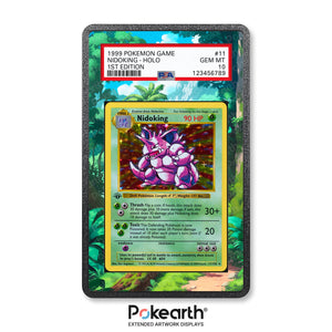 Nidoking 11/102 - Graded Card Extended Artwork Display Case - Display Case Extended Artwork Pokearth