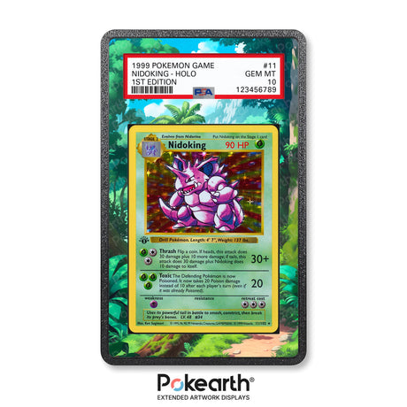 Nidoking 11/102 - Graded Card Extended Artwork Display Case - Display Case Extended Artwork Pokearth