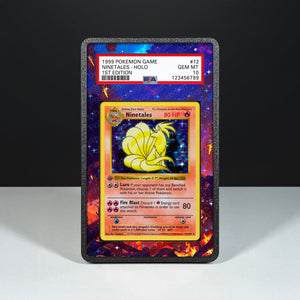 Ninetales 12/102 - Graded Card Extended Artwork Display Case - Display Case Extended Artwork Pokearth
