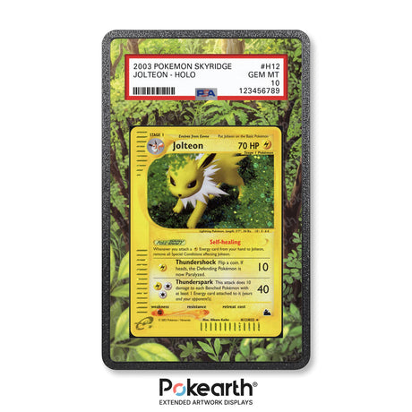 Jolteon H12/H32 - Graded Card Extended Artwork Display Case - Display Case Extended Artwork Pokearth
