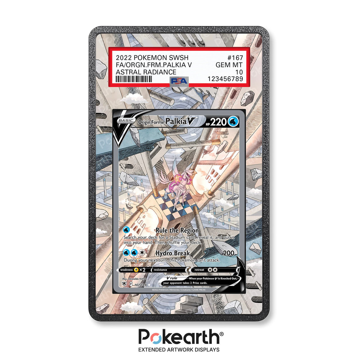 Palkia V 167/189 - Graded Card Extended Artwork Display Case - Display Case Extended Artwork Pokearth