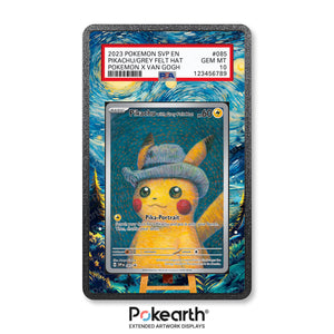 Pikachu with Grey Felt Hat SVP 085 - Graded Card Extended Artwork Display Case - Display Case Extended Artwork Pokearth