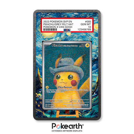 Pikachu with Grey Felt Hat SVP 085 - Graded Card Extended Artwork Display Case - Display Case Extended Artwork Pokearth