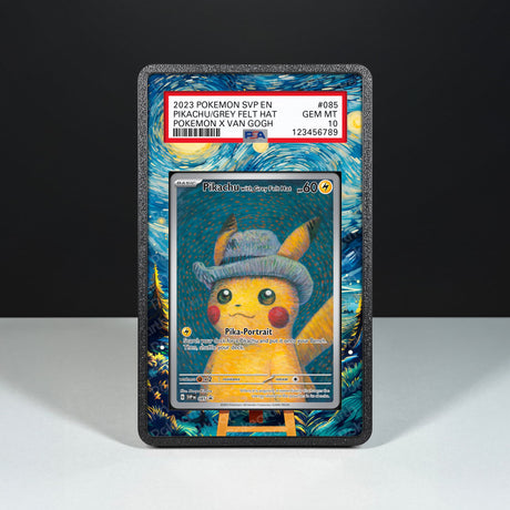 Pikachu with Grey Felt Hat SVP 085 - Graded Card Extended Artwork Display Case - Display Case Extended Artwork Pokearth