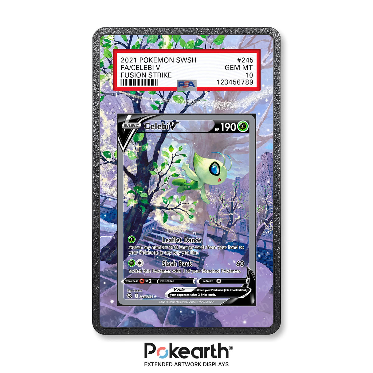 Celebi V 245/264 - Graded Card Extended Artwork Display Case - Display Case Extended Artwork Pokearth