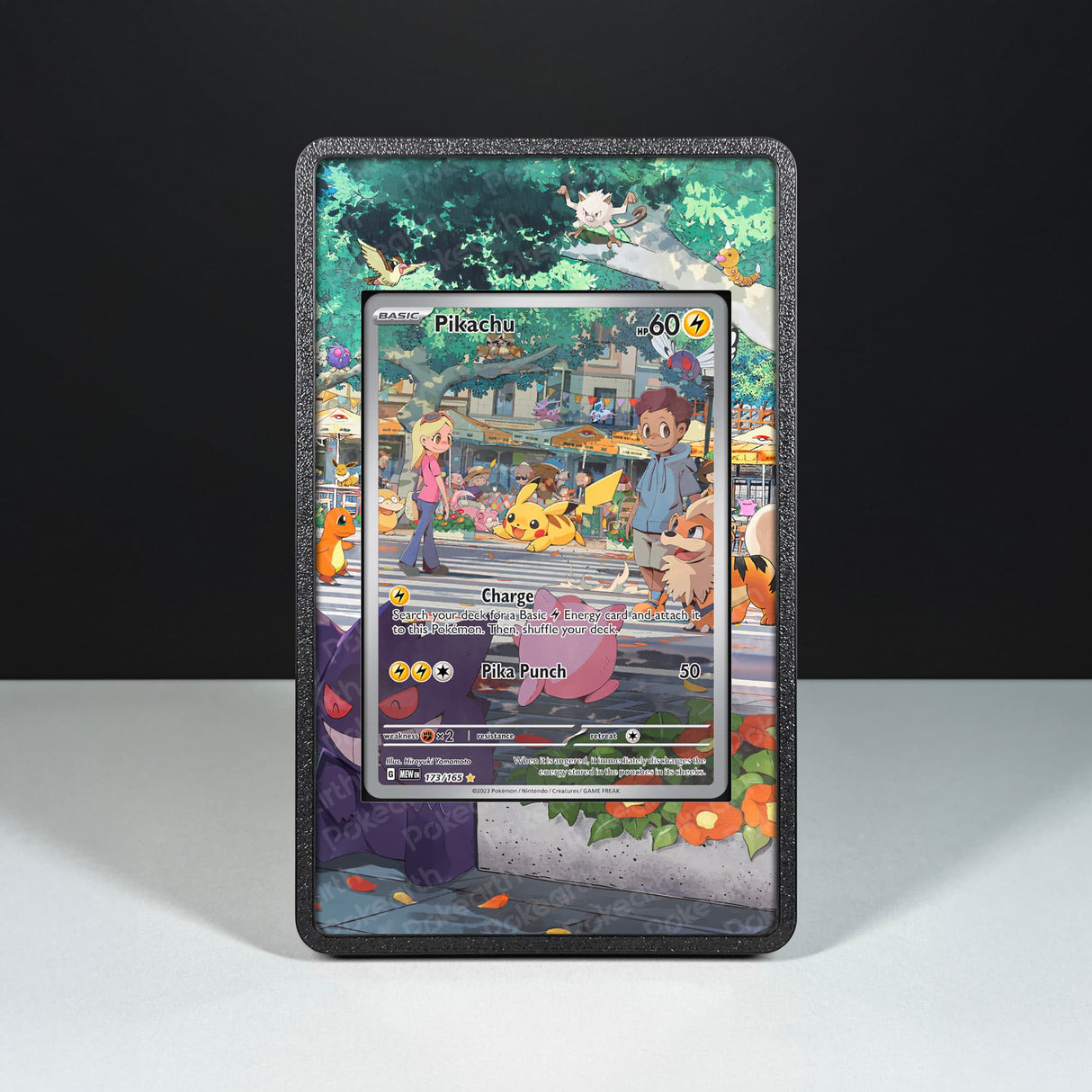 Pikachu 173/165 - Custodia con Artwork Esteso per Carte Pokémon - Display Case Extended Artwork Pokearth