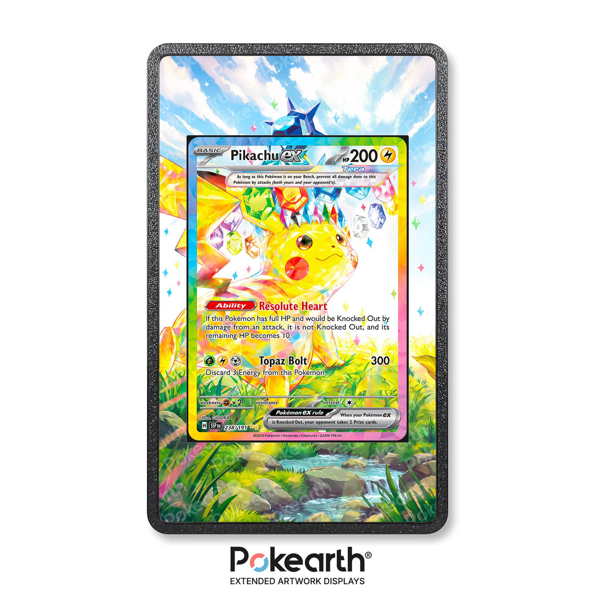 Pikachu ex 238/191 - Custodia con Artwork Esteso per Carte Pokémon - Display Case Extended Artwork Pokearth