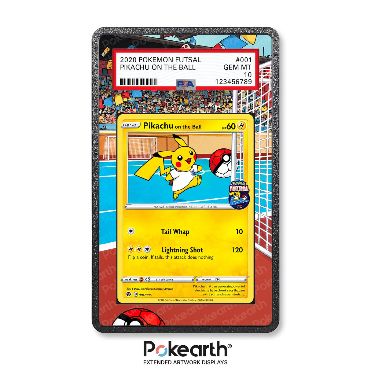 Pikachu 001/005 - Graded Card Extended Artwork Display Case - Display Case Extended Artwork Pokearth