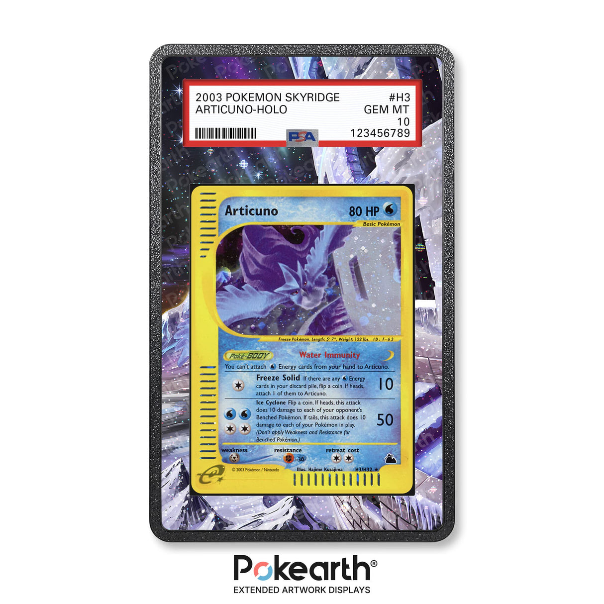 Articuno H3/H32 - Graded Card Extended Artwork Display Case - Display Case Extended Artwork Pokearth