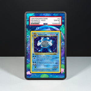 Poliwrath 13/102 - Graded Card Extended Artwork Display Case - Display Case Extended Artwork Pokearth