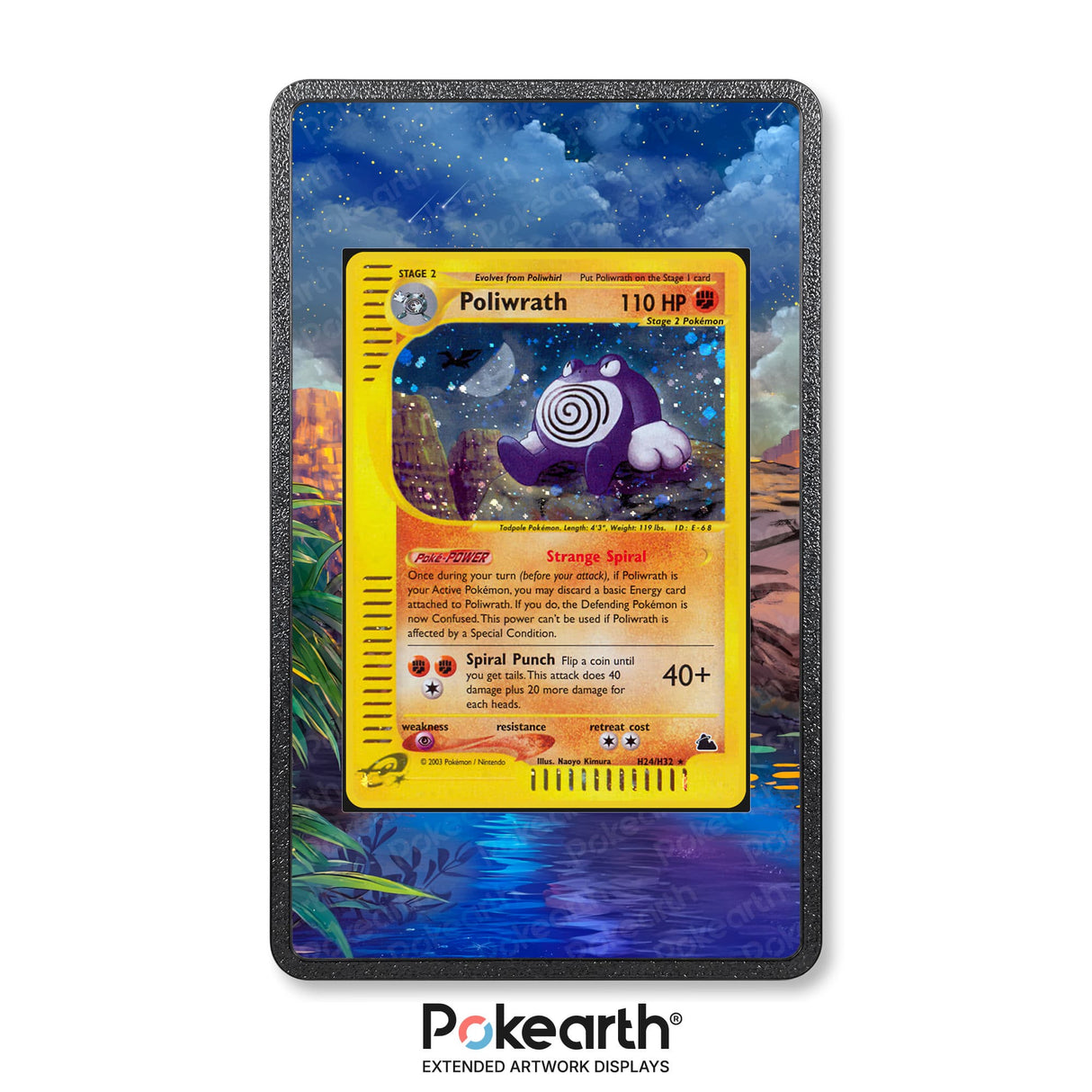 Poliwrath H24/H32 - Custodia con Artwork Esteso per Carte Pokémon - Display Case Extended Artwork Pokearth