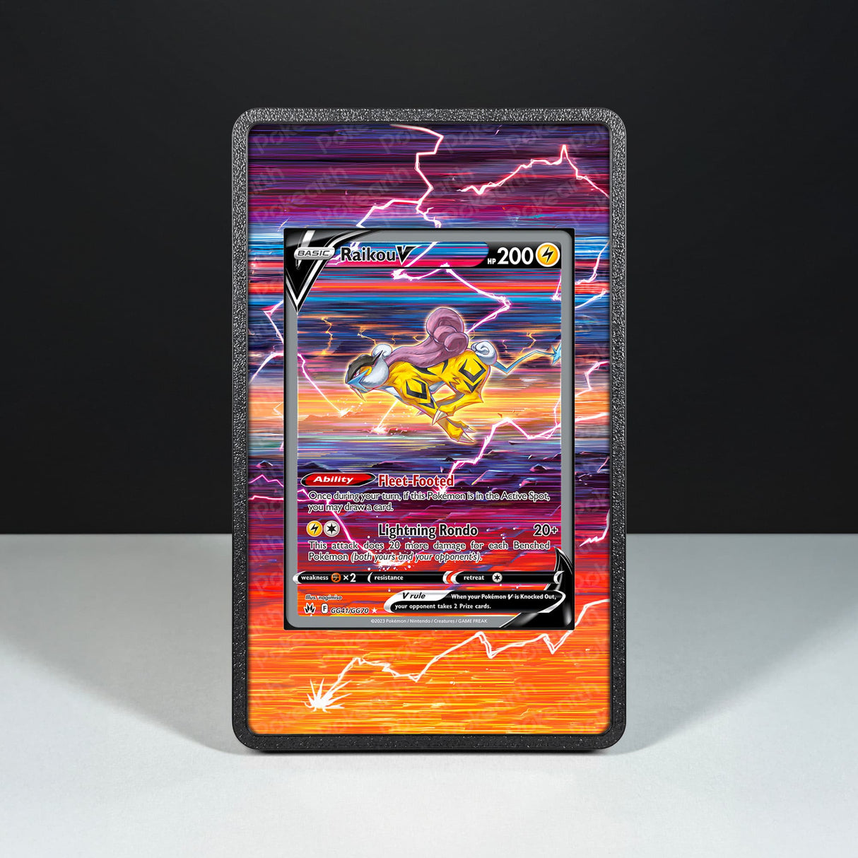 Raikou V GG41/GG70 - Custodia con Artwork Esteso per Carte Pokémon - Display Case Extended Artwork Pokearth