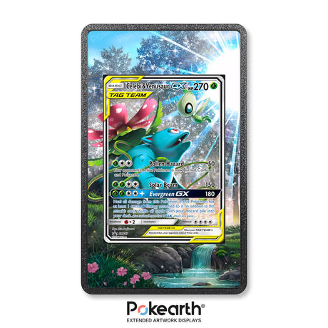 Celebi & Venusaur GX SM167 - Custodia con Artwork Esteso per Carte Pokémon - Display Case Extended Artwork Pokearth