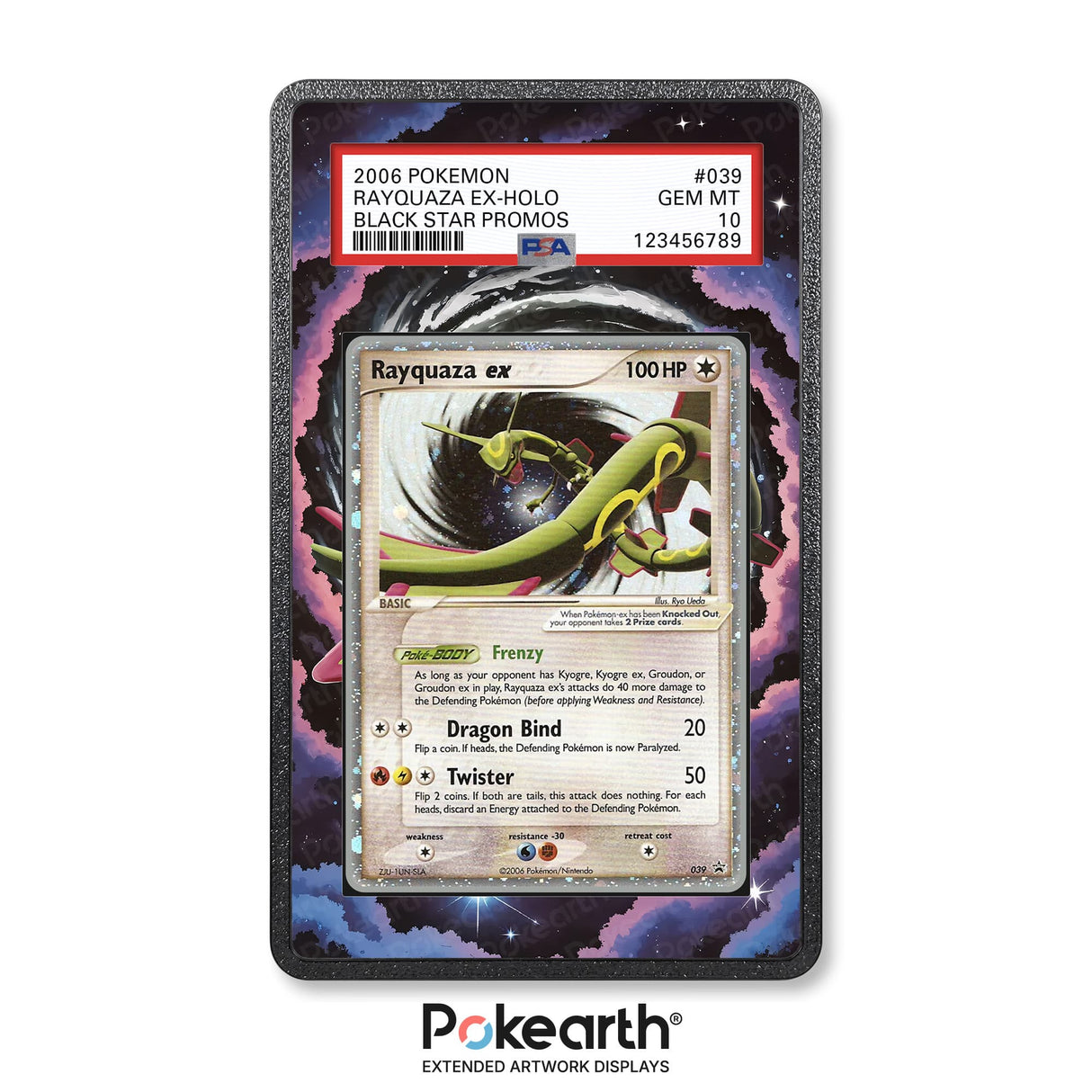 Rayquaza ex 039 - Graded Card Extended Artwork Display Case - Display Case Extended Artwork Pokearth