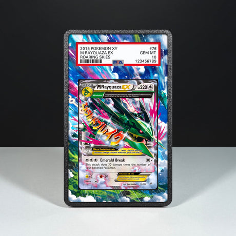 M Rayquaza EX 76/108 - Graded Card Extended Artwork Display Case - Display Case Extended Artwork Pokearth