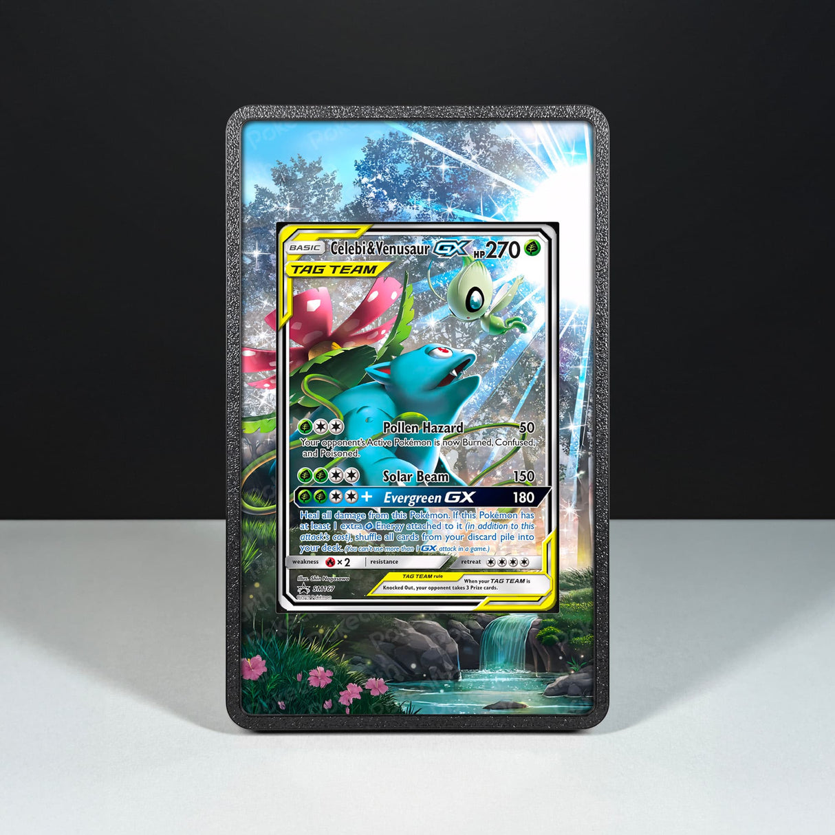 Celebi & Venusaur GX SM167 - Custodia con Artwork Esteso per Carte Pokémon - Display Case Extended Artwork Pokearth