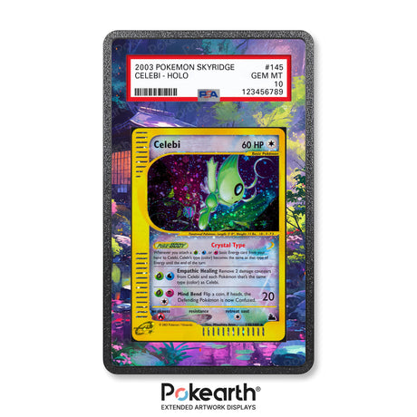 Celebi 145/144 - Custodia con Artwork Esteso per Carte Gradate - Display Case Extended Artwork Pokearth